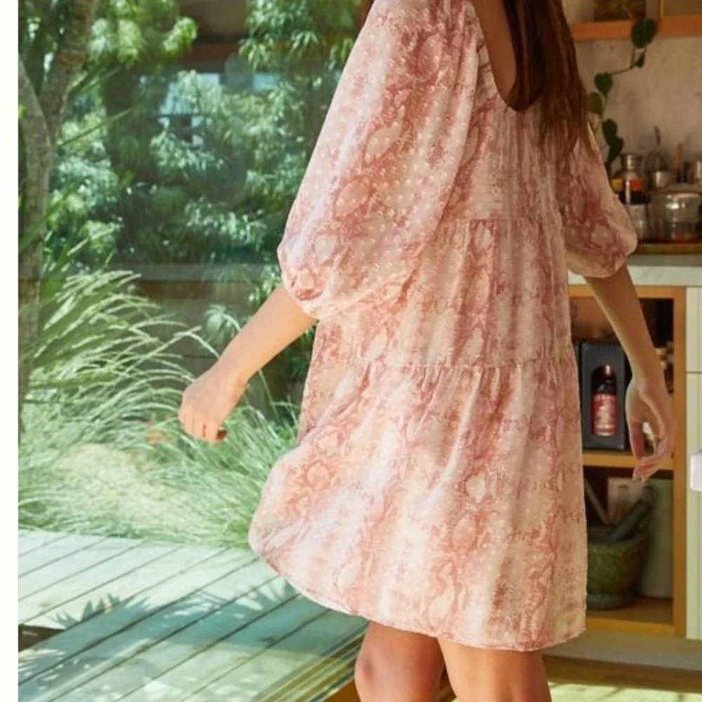 🔴Nwt blush Square-Neck Mini dress by together - Picture 3 of 4